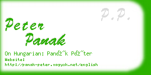 peter panak business card